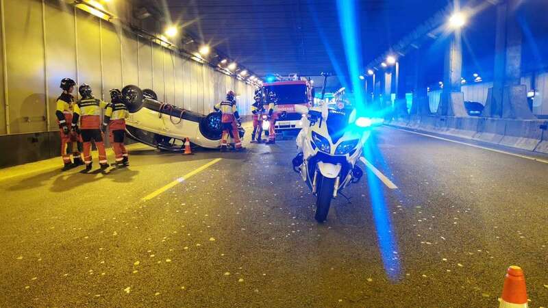 Imagen del vehículo que volcó/TA.