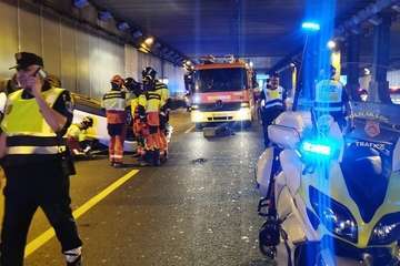 Accidente de tráfico en el interior del túnel de San José de la capital grancanaria/TA.