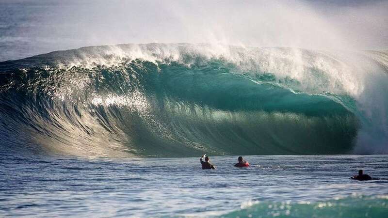 Ola de gran tamaño en la costa de El Frontón, en Gáldar/CA.