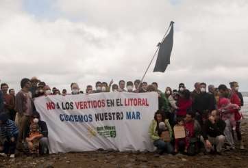 Protesta de los ecologistas en Bocabarranco, Gáldar (Foto TA)