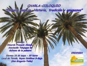 Cartel de la charla de este viernes en Turcón (Foto TA)