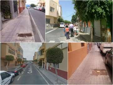 Los ediles Juan Martel y Mario Tores con los vecinos de la zona (Foto TA)