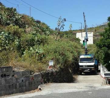 Obras que afectan el cauce del barranco de La Gavia (Foto TA)