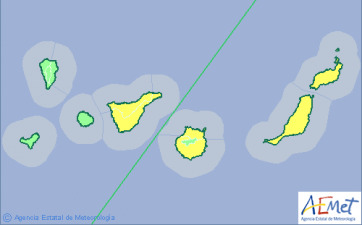 Mapa de riesgo de la AEMET (Foto TA)
