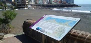 Imágenes de las mesas informativas e interpretativas instaladas en Telde (Foto TA)