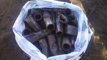 Imagen de la carcasas retiradas de los fondos marinos de Melenara (Foto TA)