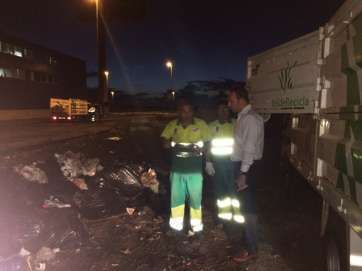 El concejal supervisó las labores de limpieza (Foto TA)