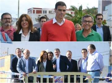 Momento de la visita de Sánchez al municipio (Foto TA)