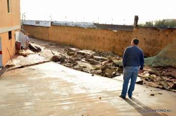 Imagen de los efectos de la tromba de agua del 24 de octubre en el tramo bajo del barranco que desemboca en Melenara (Foto TA)