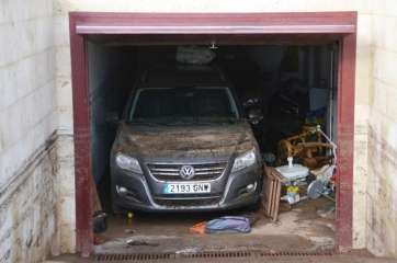 Estado en que quedó un garaje en una vivienda de La Estrella-La Garita (Foto TA)