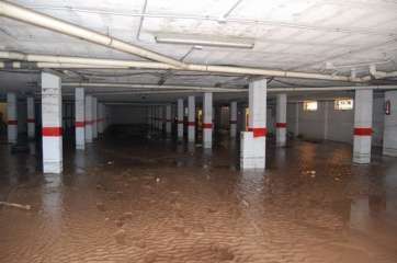 Garaje inundado en Melenara durante la tromba de agua de octubre de 2015 (Foto TA)