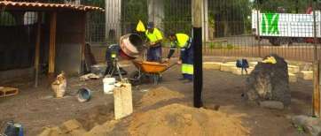 Obras de la nueva jaula con red (Foto TA)