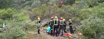 Imagen de un rescate reciente en el barranco de Los Cernícalos (Foto TA)