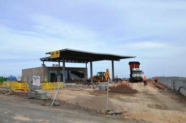 Imagen de archivo de las obras de construcción de la gasolinera de Las Huesas (Foto TA)