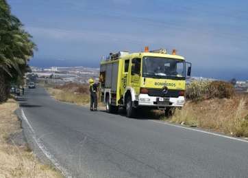 Imagen de archivo de un incendio forestal en la zona de medianías de Telde (Foto TA)