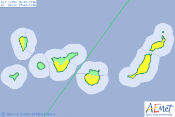 Infografía de la Aemet para este martes en Canarias (Foto TA)