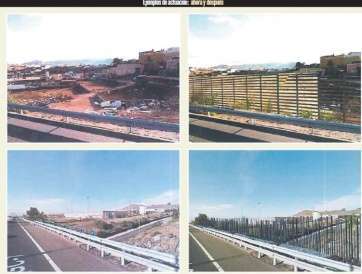 Arriba, zona degradada en Marpequeña, ahora y tras un ejemplo de intervención (Foto C7)