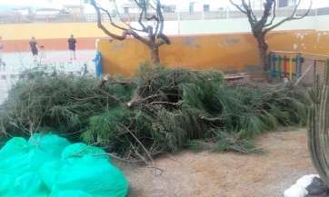 Trabajos en el colegio de La Garita (Foto TA)
