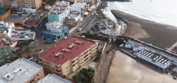 Imagen aérea del sector de Melenara tras las lluvias torrenciales (Foto TA)