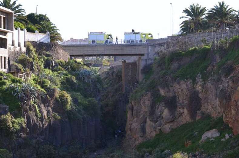 Sector donde el Barranco Real de Telde se estrecha y forma un cañón (Foto TA)