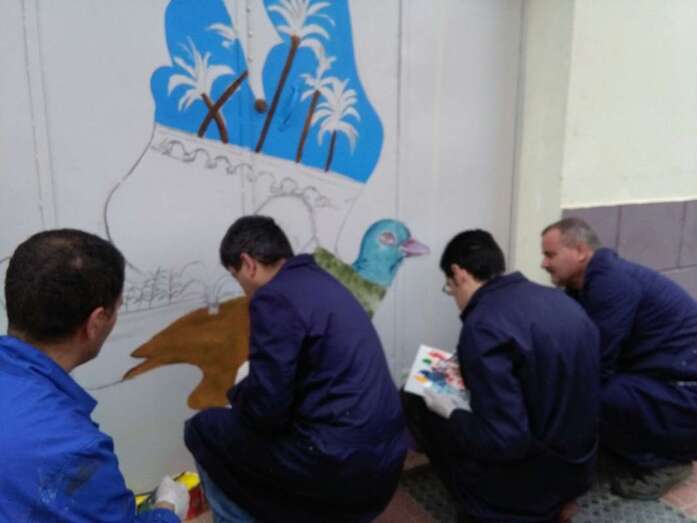 Mural pintado este sábado en la fachada de Turcón, en la calle de Reyes Católicos de Los Llanos de Telde  (Foto TA)