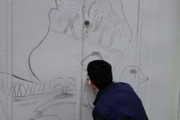 Mural recreado este sábado por Turcón en su sede (Foto TA)