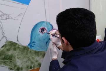 Mural recreado este sábado por Turcón en su sede (Foto TA)