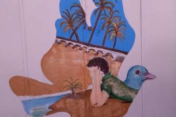 Mural recreado este sábado por Turcón en su sede (Foto TA)