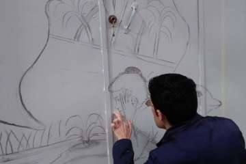 Mural recreado este sábado por Turcón en su sede (Foto TA)