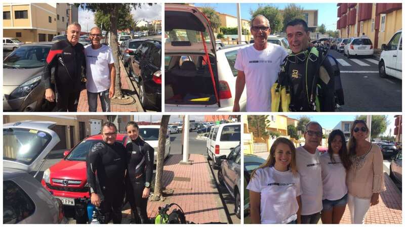 Mosaico de fotos del arranque del evento, esta mañana en Taliarte (Foto TA)