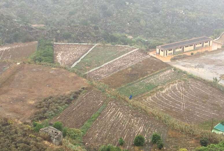 Imagen del aguacero que el pasado sábado cayó en la zona de medianías y cumbres de Telde (Foto TA)