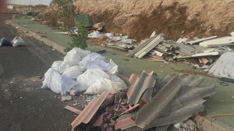 Imagen de un vertido reciente en la zona industrial de El Goro (Foto TA)