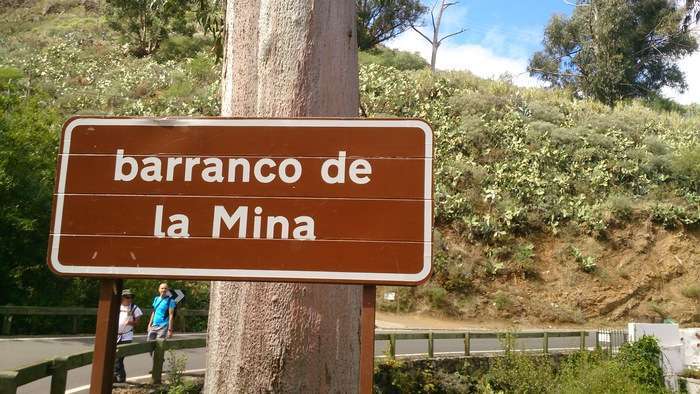 Cartel indicativo del Barranco de La Mina (Foto TA)