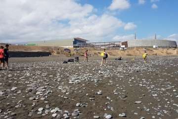 Limpieza de la playa de La Restinga (Foto TA)