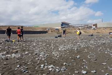 Limpieza de la playa de La Restinga (Foto TA)