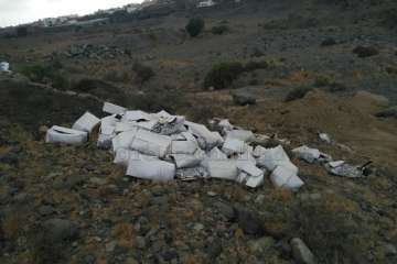 Retirados los 10.000 kilos de sardinas tirados en cajas en Tufia y Barranco Real (Foto TA)