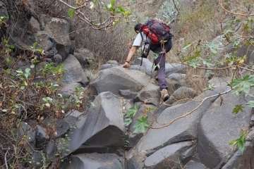 El Barranco de Tundidor (Telde), al golpito (Foto TA)