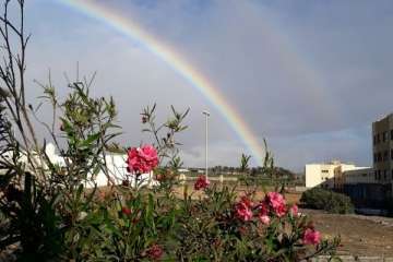 Arcoíris en el cielo de Telde en el día de Reyes (Foto Gumersindo Hernández y Darío Benítez)