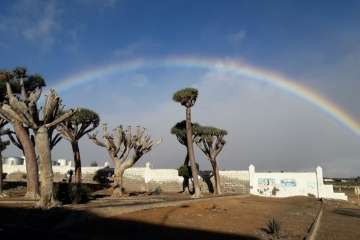 Arcoíris en el cielo de Telde en el día de Reyes (Foto Gumersindo Hernández y Darío Benítez)