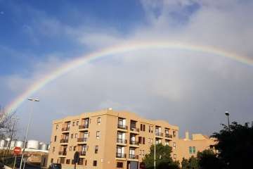 Arcoíris en el cielo de Telde en el día de Reyes (Foto Gumersindo Hernández y Darío Benítez)