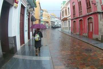 Jornada lluviosa en el casco de Telde (Foto TA)