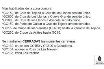 Los accesos a la cumbre grancanaria se abren pero con algunas restricciones (Foto TA)