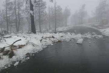 Accesos abiertos a la cumbre, salvo tres, tras la nevada histórica de ayer (Foto TA)