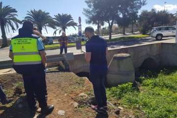 Canalizaciones del Barranco del Negro, en Melenara (Foto TA)