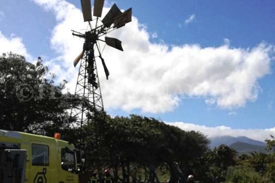 Un histórico molino hidráulico amenaza con venirse abajo en Telde (Foto TA)