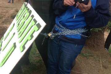 Protesta de Turcón en el Palmeral de Maspalomas (Foto TA)