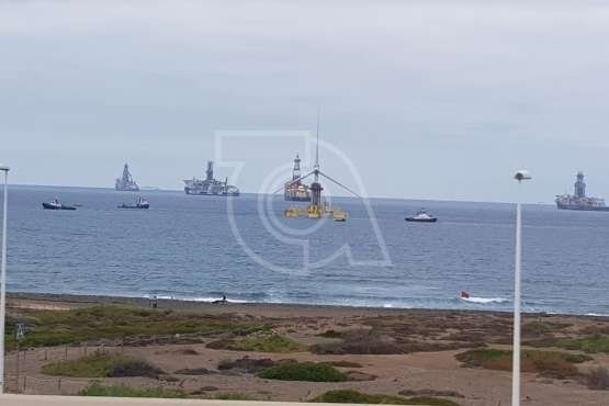 El primer molino marino de España, en la costa de Telde (Foto TA)