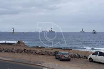 El primer molino marino de España, en la costa de Telde (Foto TA)