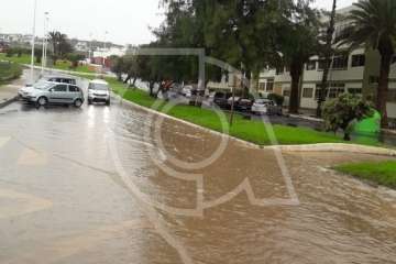 Efectos en Telde de las copiosas lluvias caídas durante la madrugada y mañana de este jueves (Foto TA)