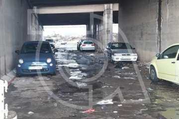 Efectos en Telde de las copiosas lluvias caídas durante la madrugada y mañana de este jueves (Foto TA)